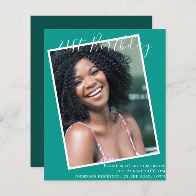 BUDGET 21st誕生日招待状写真記念 (正面/裏面)