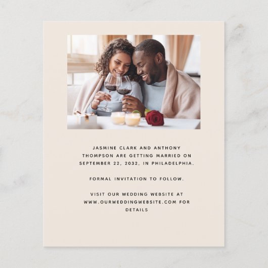 Budget 2-Photo Boho Arch Beige日付を保存 (裏面)