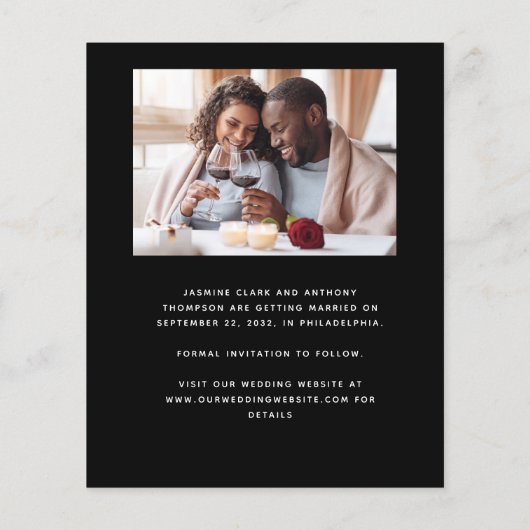 Budget 2-Photo Boho Arch Black日付を保存 (裏面)