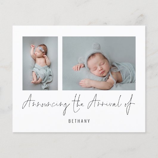 Budget 2 Photos Announcing Arrival誕生発表 (正面)