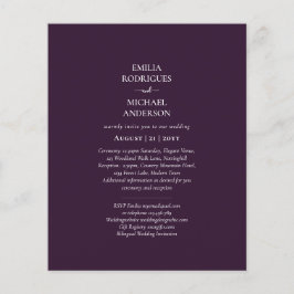 BUDGET 2in1バイリンガルウェディング招待梅紫 チラシ