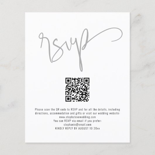 BUDGET 3の写真に参加する私たちのスクリプト結婚式の招待 (裏面)