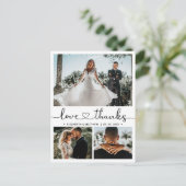 Budget 3フォトコラージュ結婚の感謝ポストカード ポストカード (スタンド正面)