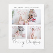 BUDGET 3写真ファミリースクリプトメリークリスマスカード (正面)