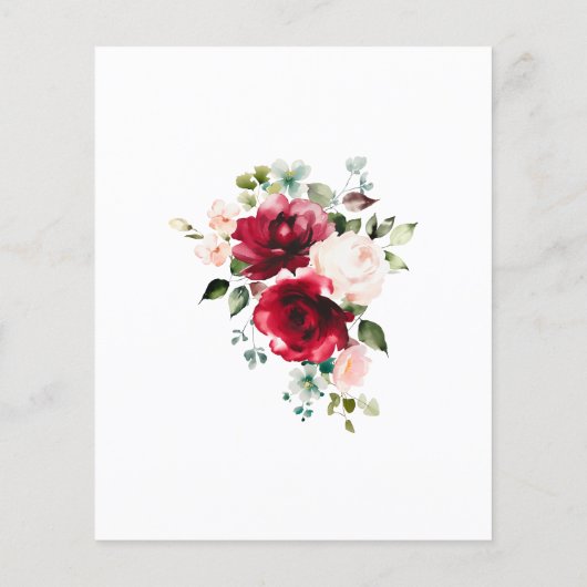 BUDGET 35th Birthday Red Pink Rose Invitation (裏面)