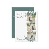 Budget 3 Photos Eucalyptus's 結婚 Thank You ノートカード (正面/裏面インサイチュ)