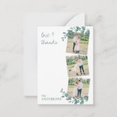 Budget 3 Photos Eucalyptus's 結婚 Thank You ノートカード (正面)