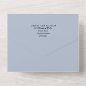 【BUDGET 3in1】ワインレッドのひまわり ウェディング出欠確認カード オールインワン招待状 (裏面)