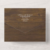 【BUDGET 3in1】ワインレッドのひまわり ウェディング出欠確認 オールインワン招待状 (裏面)