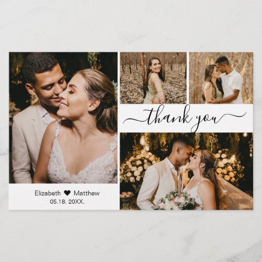 Budget 4 Photo Collageの結婚Thank Youスクリプト チラシ (正面)