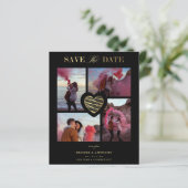 Budget 4 Photos Black Collageの金ゴールド・結婚ハート (スタンド正面)