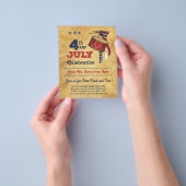 BUDGET 4th of 7月ヴィンテージドラムパーティの招待状 チラシ (手)