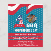 BUDGET 4th of 7月赤白青BBQ招待状