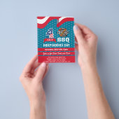 BUDGET 4th of 7月赤白青BBQ招待状 チラシ (手)