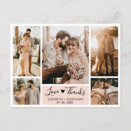 Budget 5フォトコラージュ結婚の感謝ポストカード ポストカード