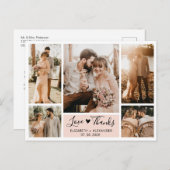 Budget 5フォトコラージュ結婚の感謝ポストカード ポストカード (正面/裏面)
