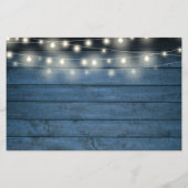 Budget 50th Anniversary Blue写真素朴招待状 (裏面)