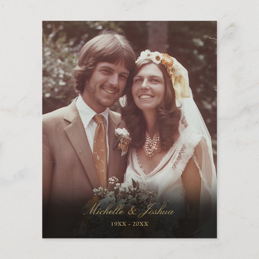 Budget 50th Anniversary Greenery写真招待状 (裏面)