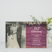 Budget 50th Anniversary Photo Wood招待状 (スタンド正面)