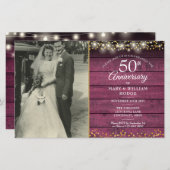 Budget 50th Anniversary Photo Wood招待状 (正面/裏面)