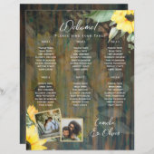 BUDGET 6テーブルウッド素朴ひまわりフォトセアチン (正面/裏面)