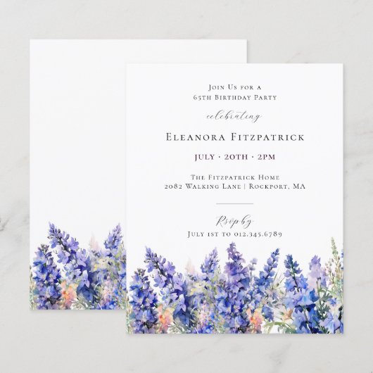 BUDGET 65誕生日7月誕生月花 (正面/裏面)