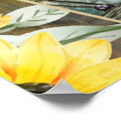 BUDGET 7テーブルウッド素朴ひまわりフォトシーティング ポスター (角)