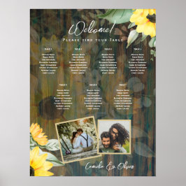 BUDGET 7テーブルウッド素朴ひまわりフォトシーティング ポスター