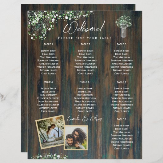 BUDGET 7テーブルジプソフィー素朴ラの写真シート (正面/裏面)