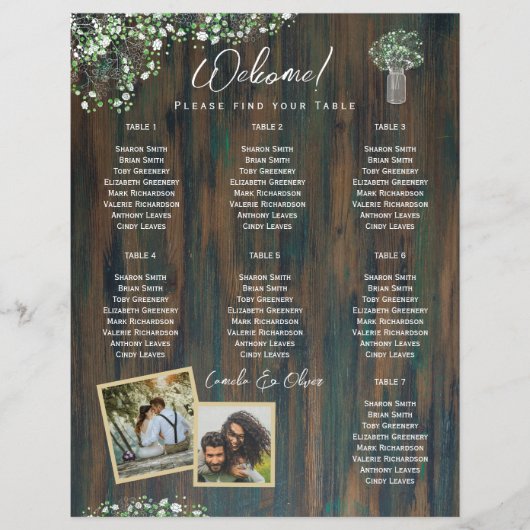 BUDGET 7テーブルジプソフィー素朴ラの写真シート (正面)