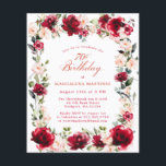 BUDGET 70誕生日レッドローズピンク牡丹招待状<br><div class="desc">赤いバラと赤面のピンクの牡丹は、この美しい誕生日離れの招待には暗い緑のに囲まれてユニークいる。スクラシッククリプトの書道を使用すると、それがマイルストーンの誕生日であり、誕生日のお祝い人が誰であるかを知ることができる。このアイテムはレッドローズピンク牡丹コレクションの一部である。これには、招待スイート、ようこそテンプレート、およびユニークパーティーサプライの作成に使用できるシンボルや象徴が含まれる。</div>