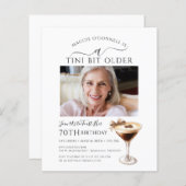 BUDGET 70誕生日写真エスプレッソマルティーニ招待状 (正面/裏面)