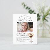 BUDGET 70誕生日写真エスプレッソマルティーニ招待状 (スタンド正面)