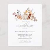 BUDGET 70th誕生日かぼちゃ秋花招待状 (正面)