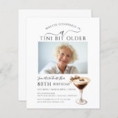 BUDGET 80th誕生日フォトマーティーニ招待状 (正面/裏面)