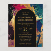 Budget abstract gold arch PHOTO wedding Invitation チラシ (正面)