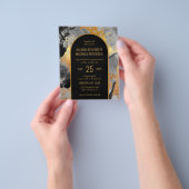 Budget abstract gold arch PHOTO wedding Invitation チラシ (手)