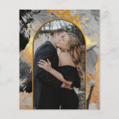 Budget abstract gold arch PHOTO wedding Invitation チラシ (裏面)