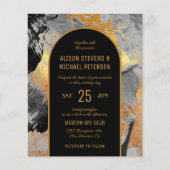 Budget abstract gold arch PHOTO wedding Invitation チラシ (正面)