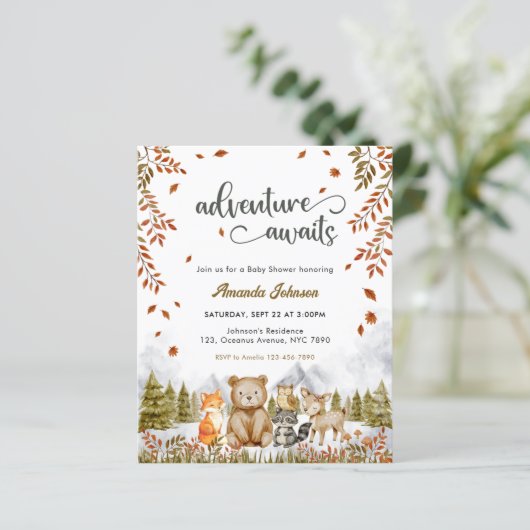 Budget Adventure Woodland Animals Baby Shower (スタンド正面)