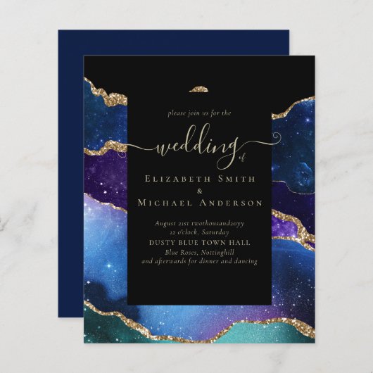 BUDGET AGATEブルーパープル金ゴールド結婚ズ予算 (正面/裏面)