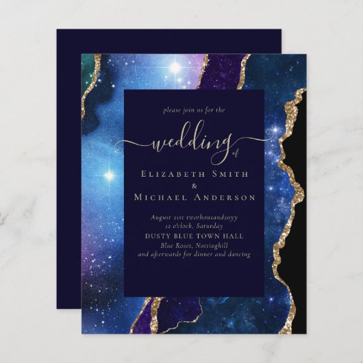 BUDGET AGATEブルーパープル金ゴールド結婚ズ予算 (正面/裏面)