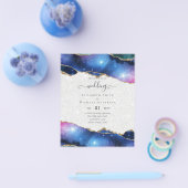 BUDGET AGATE ブルー パープル ピンク ゴールド ウェディング インビテーション チラシ (シングル)