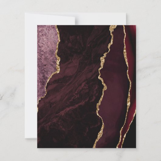 Budget Agate Burgundy Gold Green Save the Date (裏面)