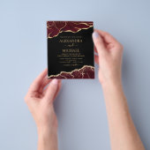 Budget Agate Burgundy Gold Wedding Invitation チラシ (手)