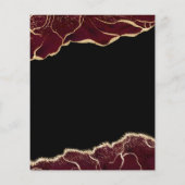 Budget Agate Burgundy Gold Wedding Invitation チラシ (裏面)