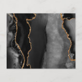 Budget Agate Geode黒い金ゴールド写真Save the Date (裏面)