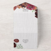 BUDGET All-in1素朴秋マルーン結婚ブルゴーニュ オールインワン招待状 (外側)