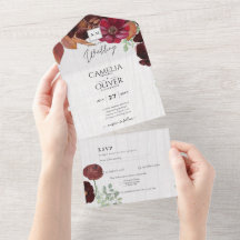 BUDGET All-in1素朴秋マルーン結婚ブルゴーニュ