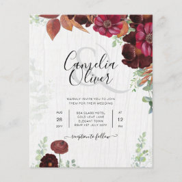 BUDGET All-in1素朴秋マルーン結婚ブルゴーニュ チラシ